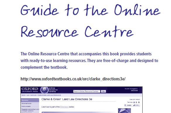 Walk through preface in print showing title Guide to the Online Resource Center